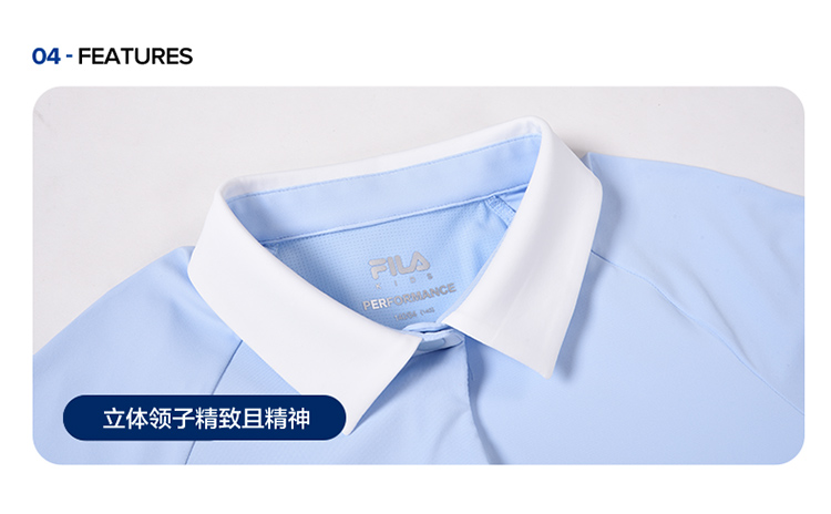 FILA KIDS PERFORMANCE Golf Girl's Short Sleeve Polo in Light Blue
