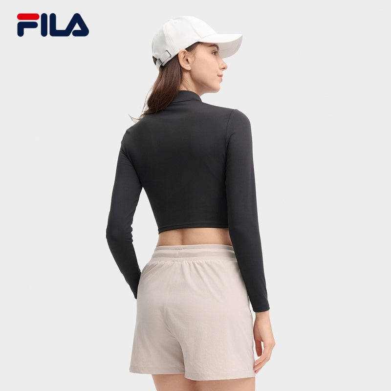 FILA CORE LIFESTYLE MILANO Women Long Sleeve Crop Top (Black)
