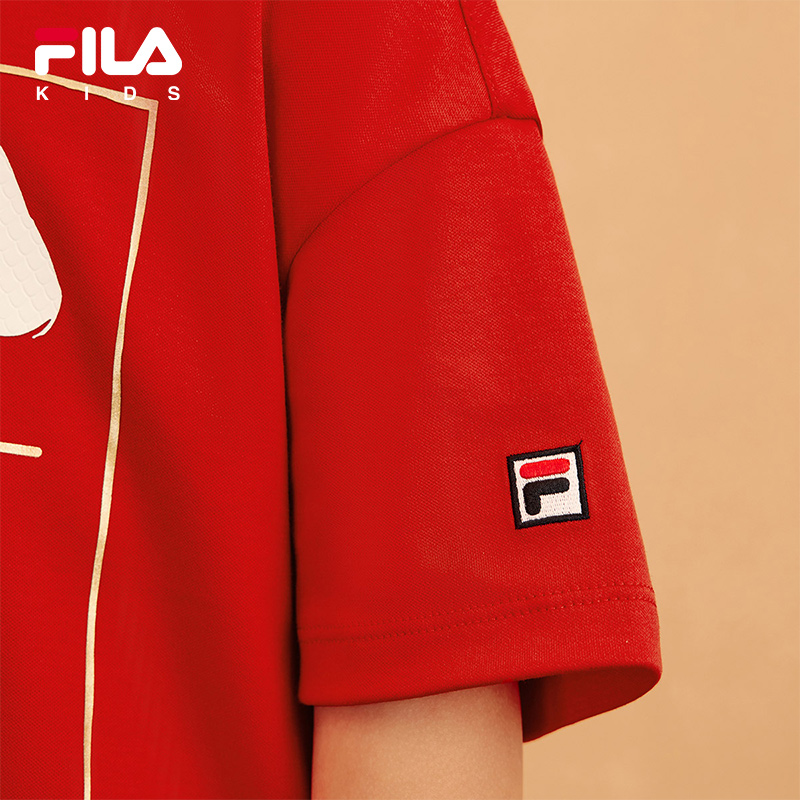 [ CNY Collection ] FILA KIDS ORIGINALE Chinese New Year Boy's Short Sleeve T-shirt in Red