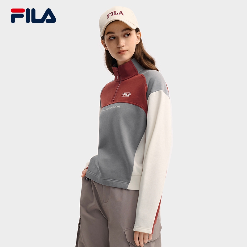 FILA CORE LIFESTYLE FILA ORIGINALE Women Long Sleeve Top (Ash/white)