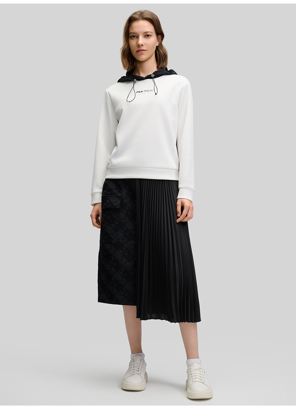 FILA CORE LIFESTYLE EMERALD FANCY BRERA Women Hooded Sweater (White)