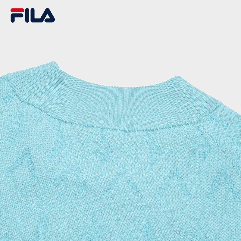 FILA CORE WHITE LINE EMERALD Women's Knit Sweater in blue