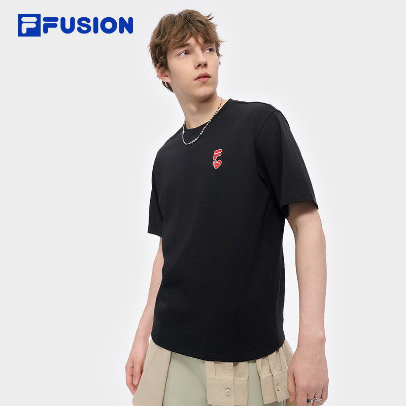 FILA FUSION INLINE FOB GRAPHIC TEES Unisex Short Sleeves T-Shirt (Black / White)
