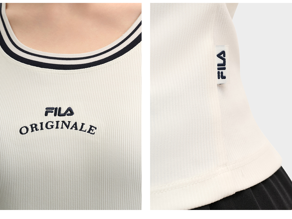 FILA CORE LIFESTYLE ORIGINALE DREAMS ON THE COURT Women Knitted Sleeveless Top (Black / White)