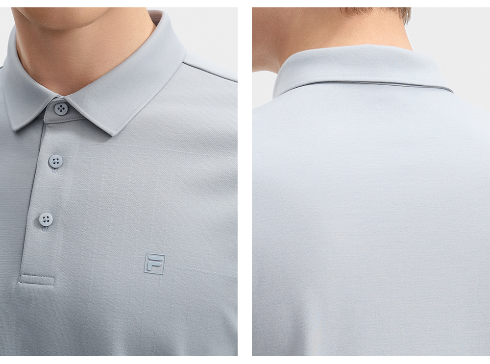 FILA CORE LIFESTYLE WHITE LINE GRENOBLE Men Long Sleeve Polo (Ash)