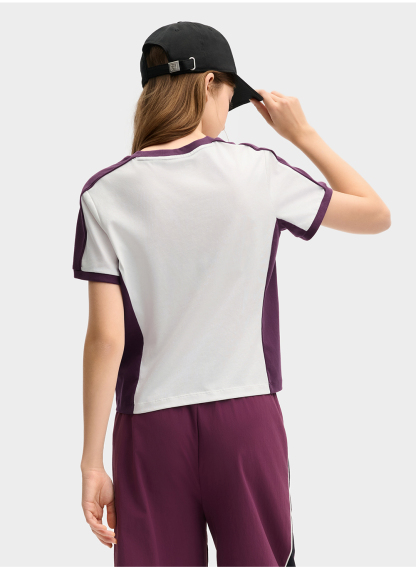 FILA CORE LIFESTYLE ORIGINALE VANGUARD EXPLORATION Women Short Sleeves T-Shirt (Purple / White)