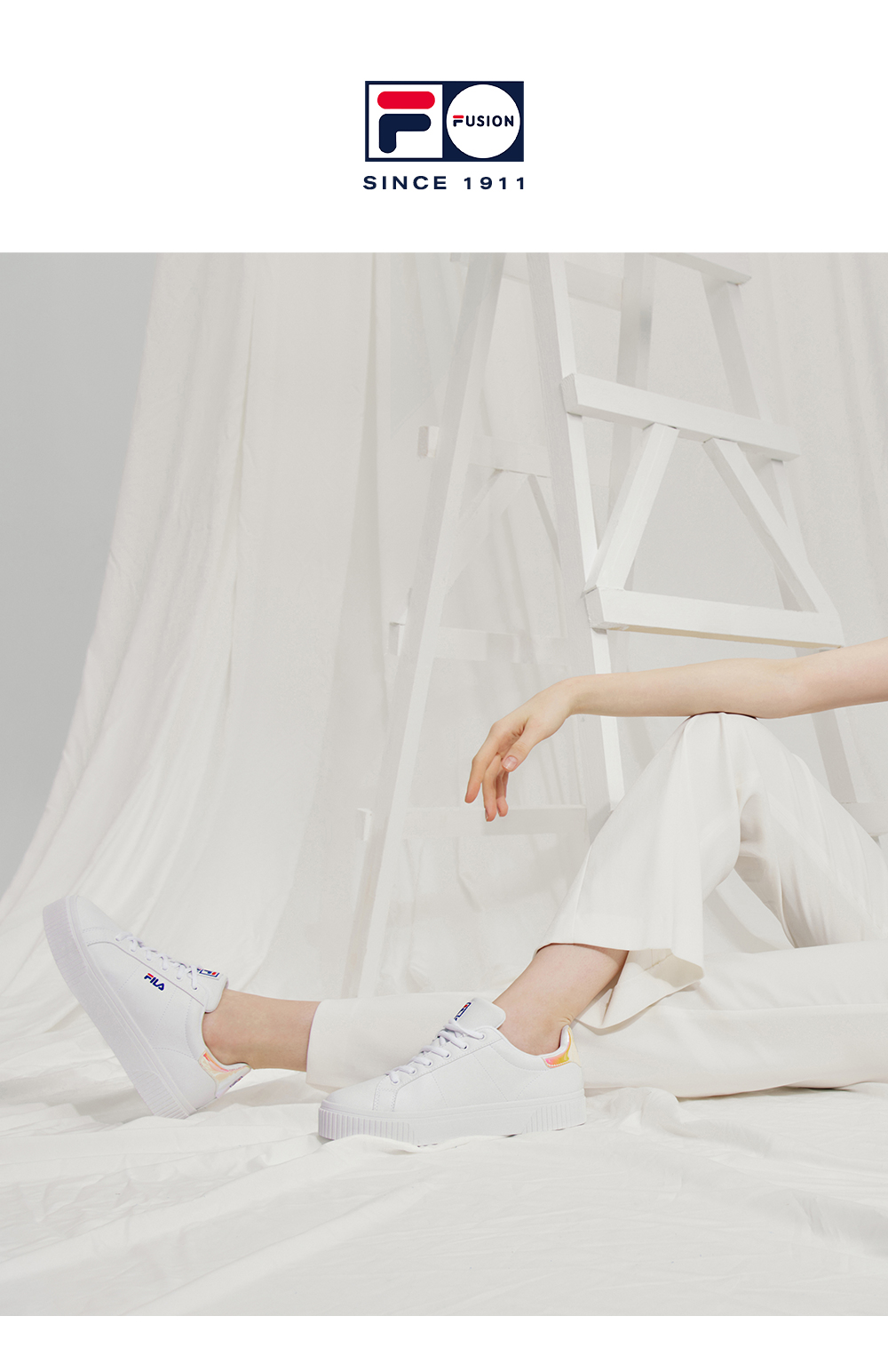 FILA FUSION FASHION COURT DELUXE Women Skate Shoes (White)
