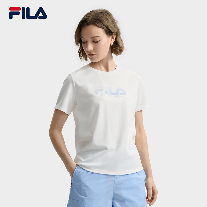 FILA CORE LIFESTYLE WHITE LINE ESCAPE THE CITY Women Short Sleeve T-shirt