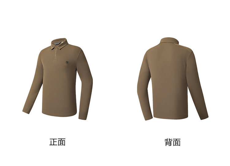 FILA CORE GOLF Men Long Sleeve Polo(Black/Brown)