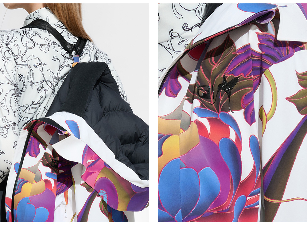 FILA CORE ATHLETICS SKI FILA X JAMES JEAN Women Mid Length Down Jacket (Full Print)