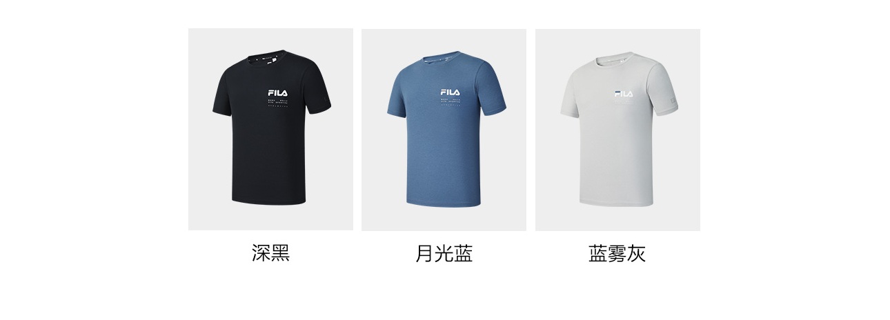 FILA CORE ATHLETICS FITNESS MEN ARTE ELEGANTE Men Short Sleeves T-Shirt (Black / Ash / Blue)