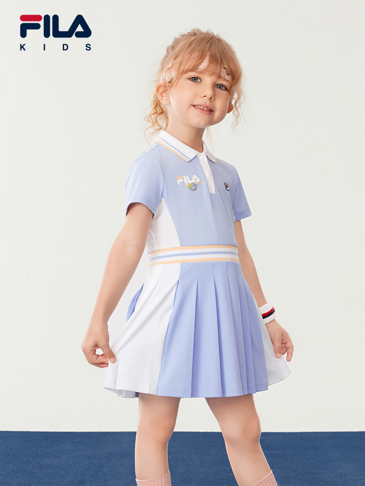 (105 - 130cm) FILA KIDS TENNIS Girl's Dress with Inner Shorts in Purple