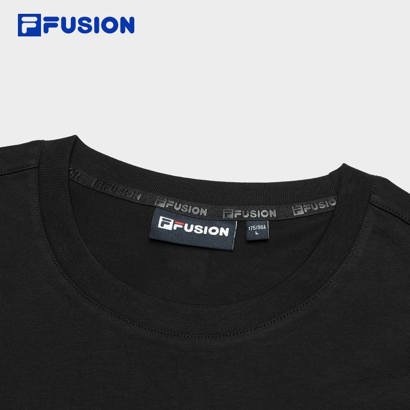 FILA FUSION BASKETBALL INLINE UNIFORM Men's Short Sleeve T-shirt (Black / White / Khaki - Cotton)