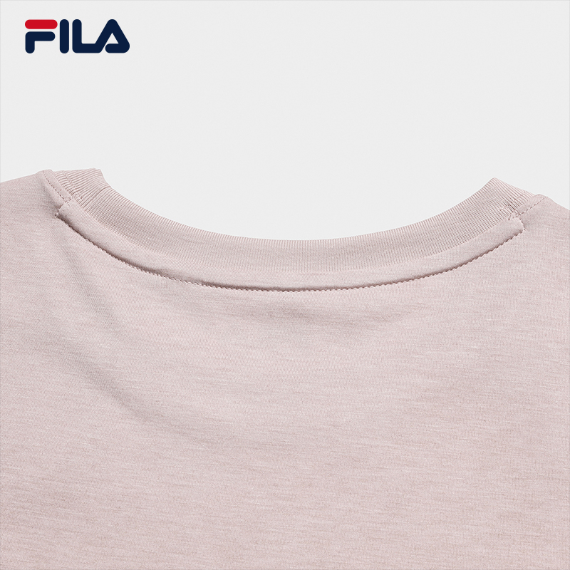 FILA CORE Women MILANO Knitted Short Sleeve Top PINK