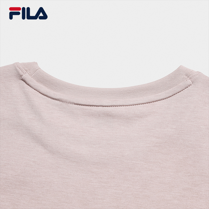 FILA CORE Women MILANO Knitted Short Sleeve Top PINK