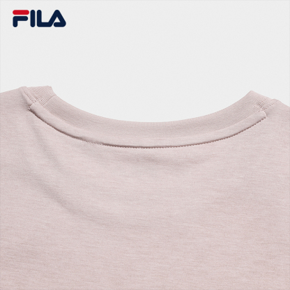 FILA CORE Women MILANO Knitted Short Sleeve Top PINK