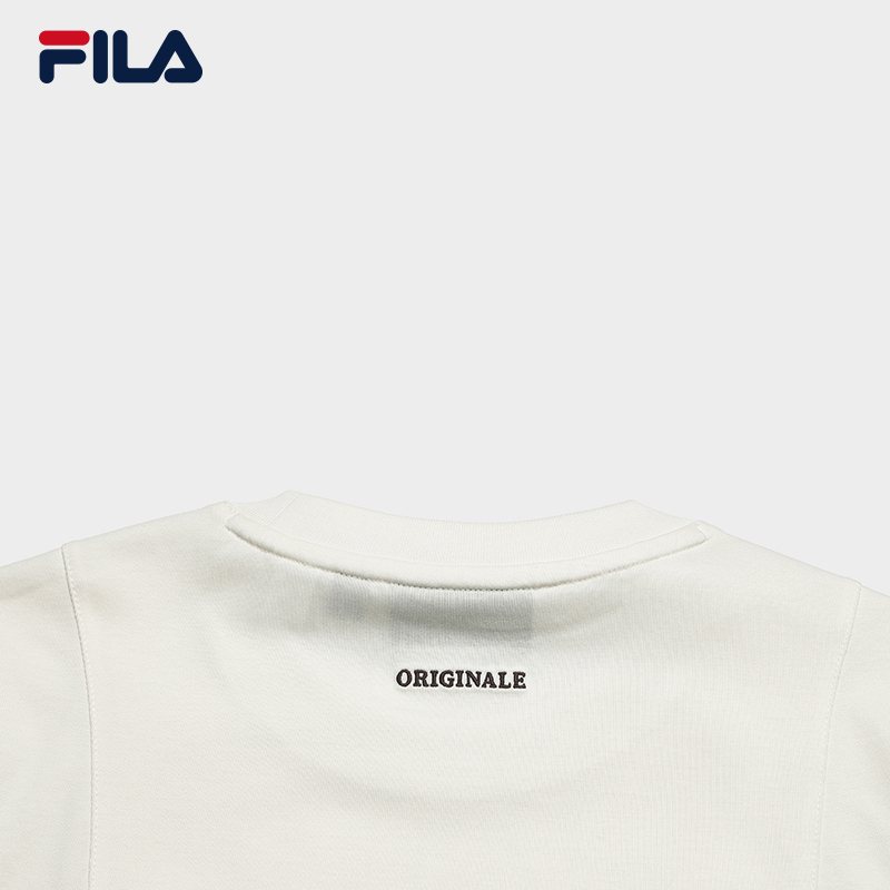 FILA CORE Women ORIGINALE Knitted Short Sleeve Top IVORY