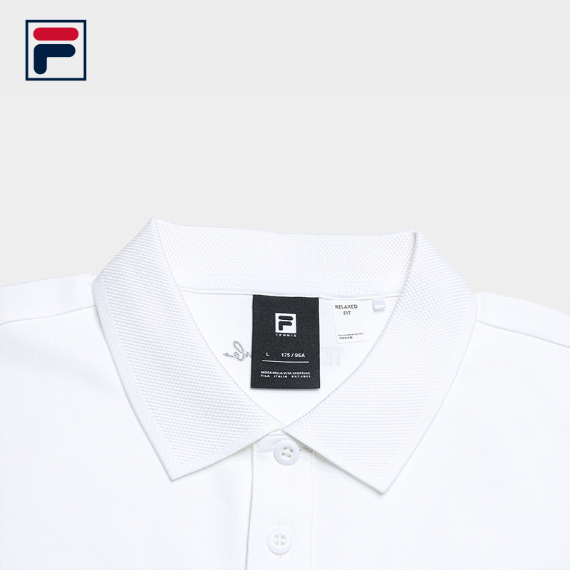 FILA CORE Men's TENNIS Short Sleeve Polo in White