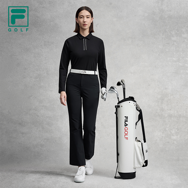 FILA CORE GOLF Women Simple Trendy Casual Long Sleeve Polo(Black/Blue)