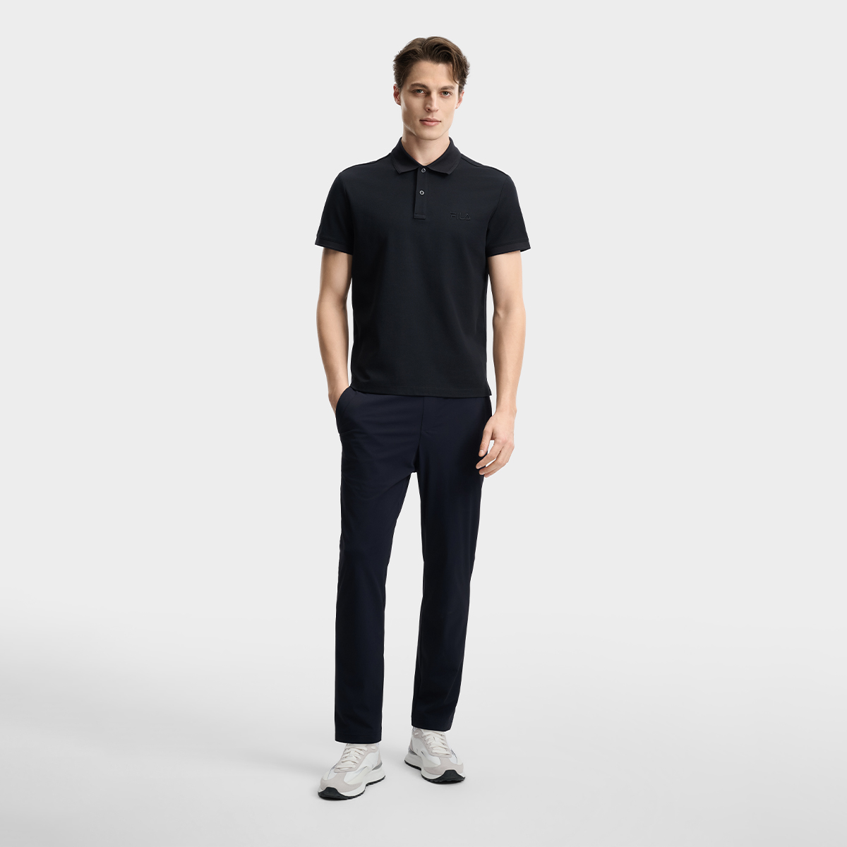 FILA MEN'S HERITAGE Knitted Short Sleeve Polo Shirt