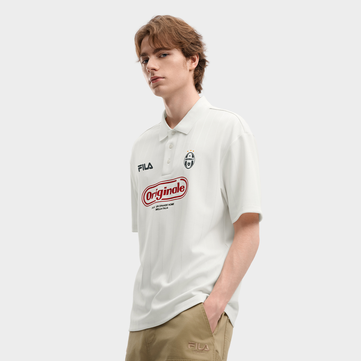 FILA Men Knitted Short Sleeve Polo Shirt