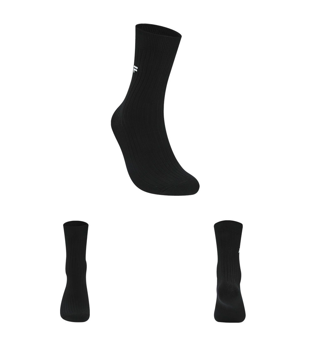 FILA FUSION INLINE Unisex Mid-Length Socks (White / Black / Orange)