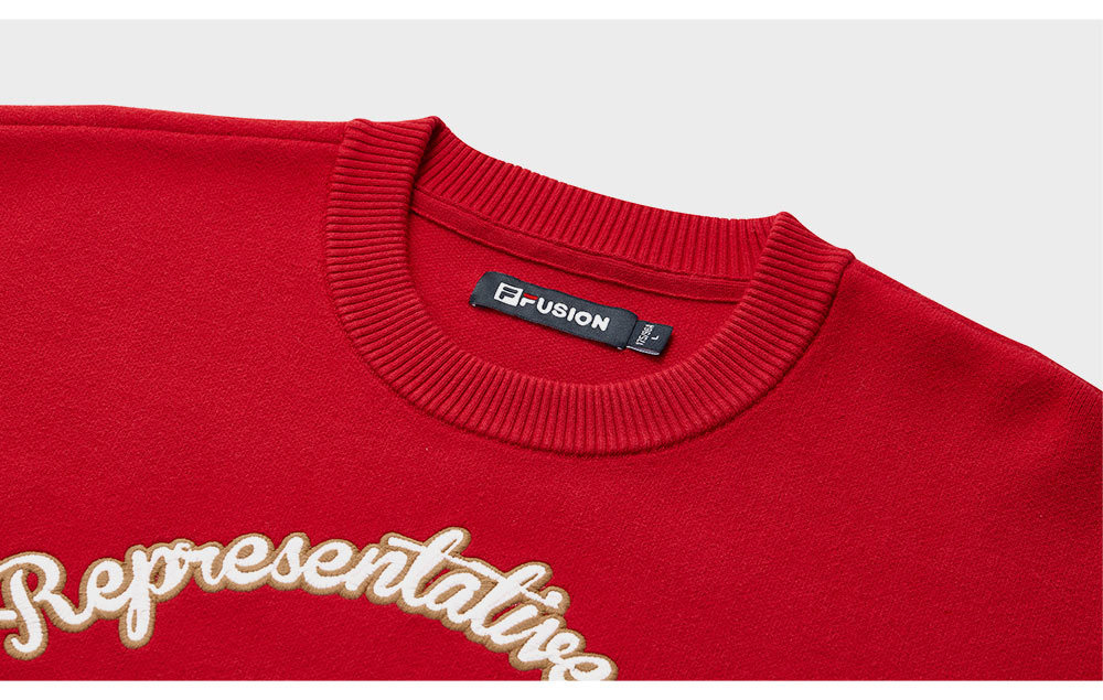 FILA FUSION INLINE CULTURE CNY COLLECTION Unisex Knit Sweater (Red / White)
