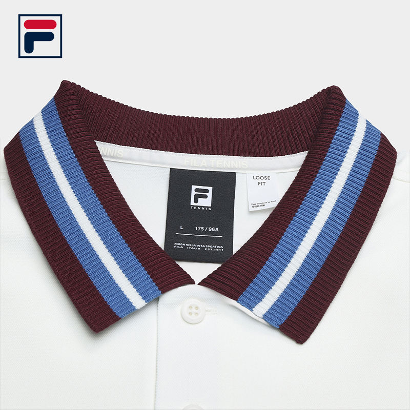 FILA ATHLETICS Men Knitted Short Sleeve Polo Shirt