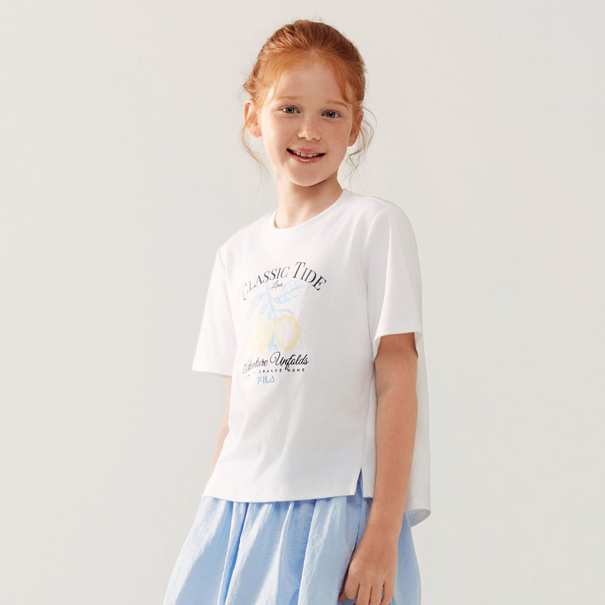 FILA KIDS WHITE LINE Girls Short Sleeves T-Shirt