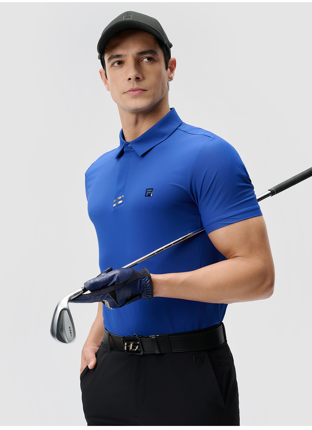 FILA CORE ATHLETICS GOLF2 Men Short Sleeve Polo (Black / Blue / White)