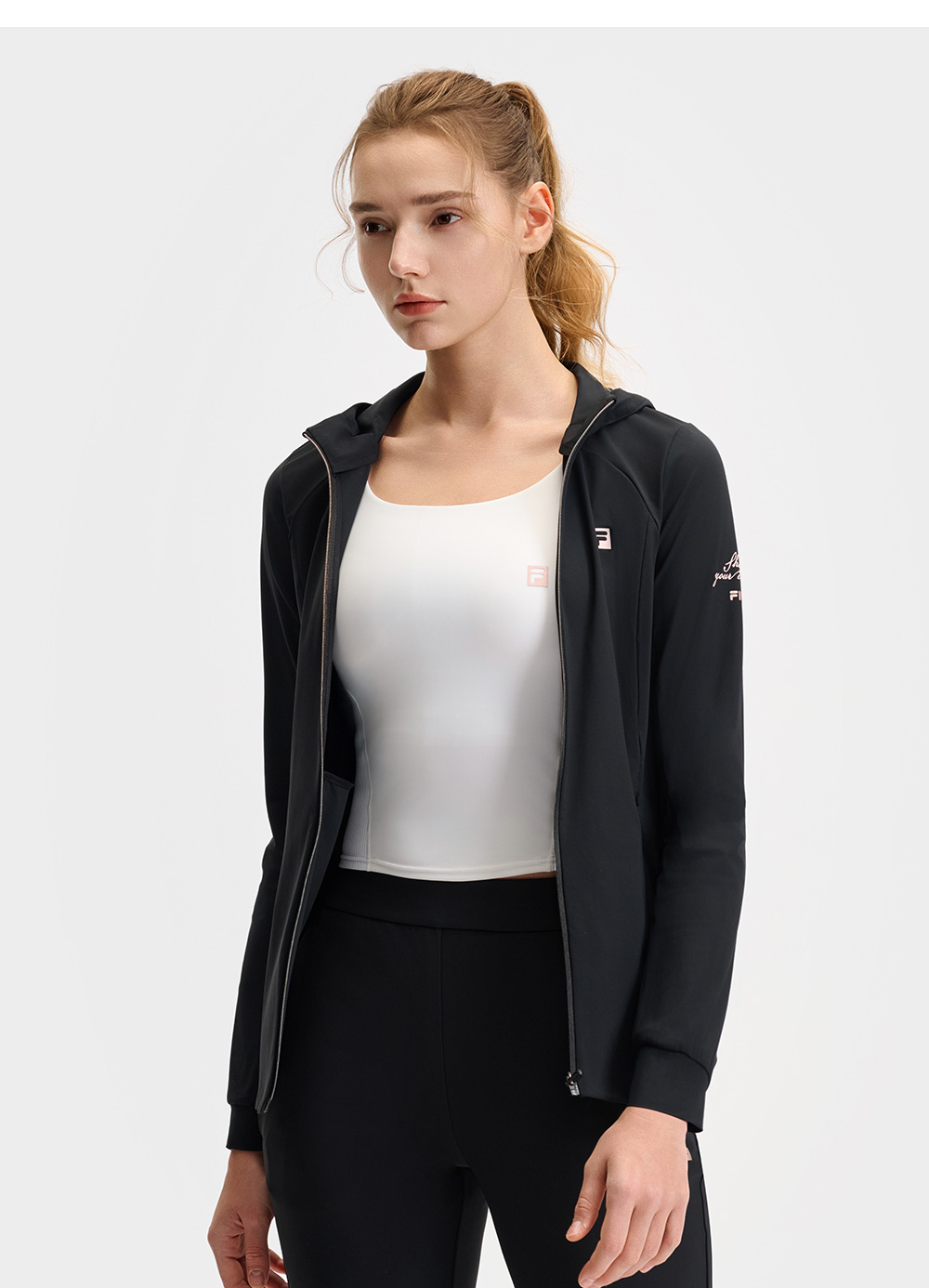 FILA CORE ATHLETICS FILA-FIT ARTE ELEGANTE Women Hooded Jacket (Black)