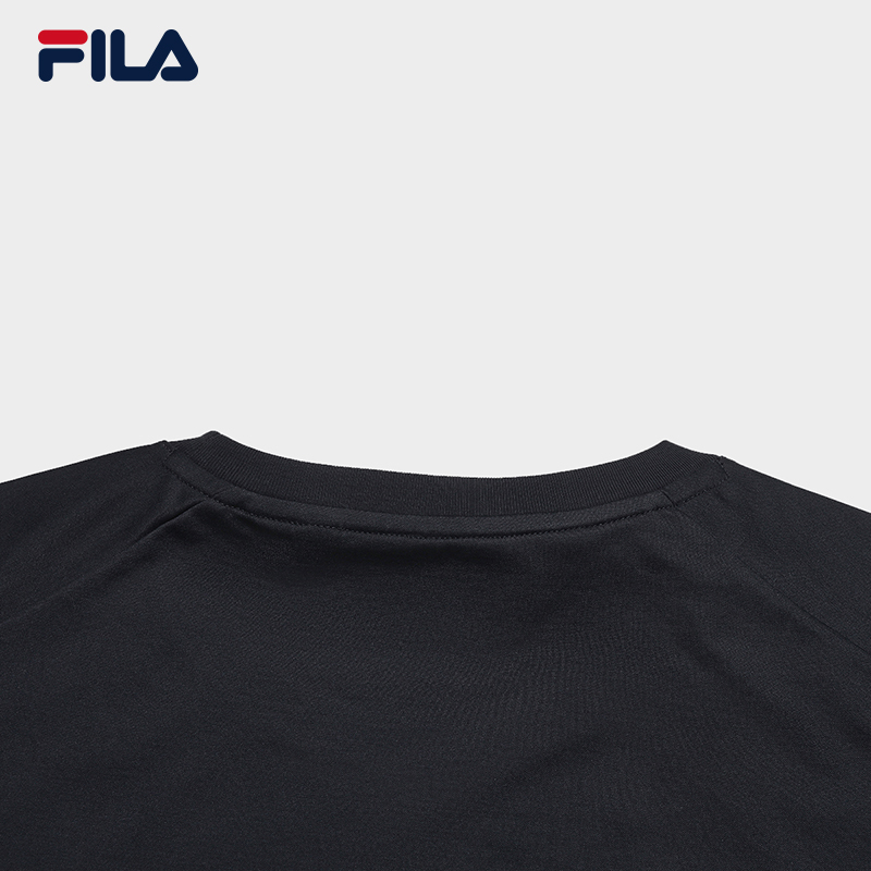 FILA CORE Men WHITE Knitted Short Sleeve Top NAVY