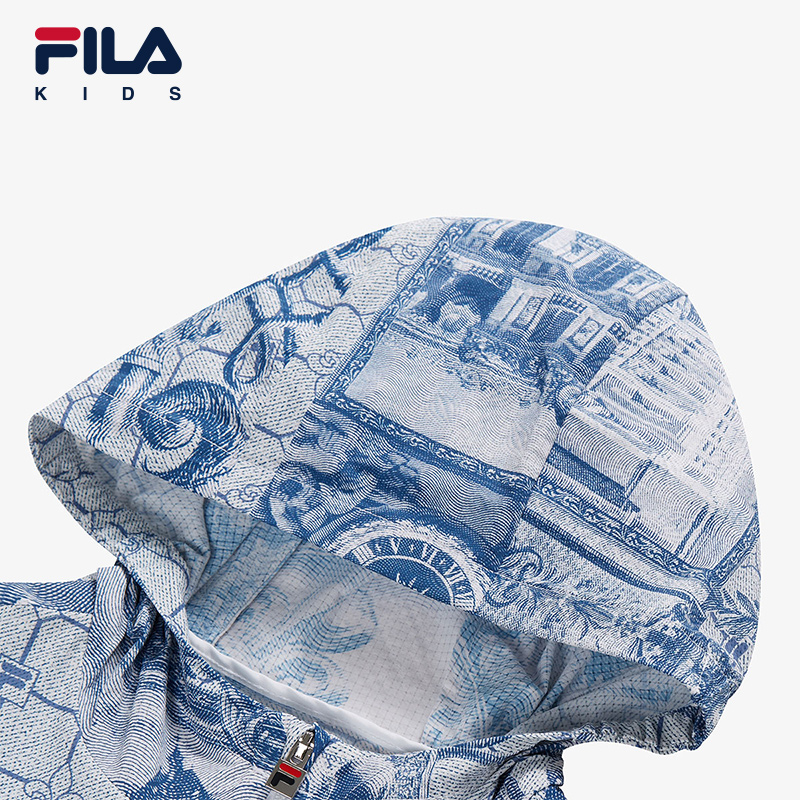 FILA KIDS WHITE LINE x RMN Boys UV-Resistance Jacket with Hood in Full Print