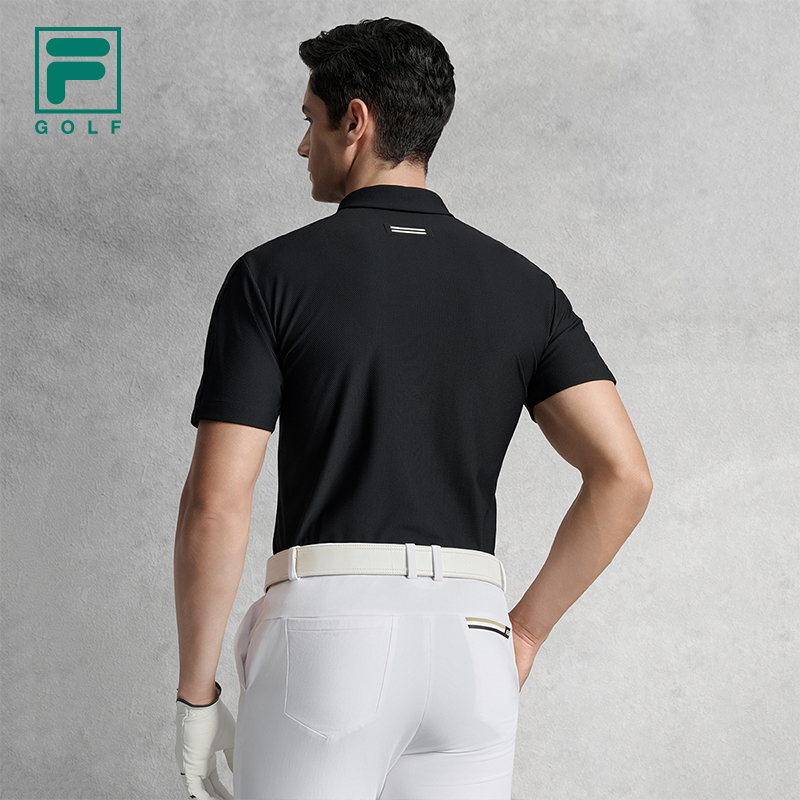 FILA CORE ATHLETICS GOLF ELITE GOLF CLUB Men Short Sleeve Polo (Black)