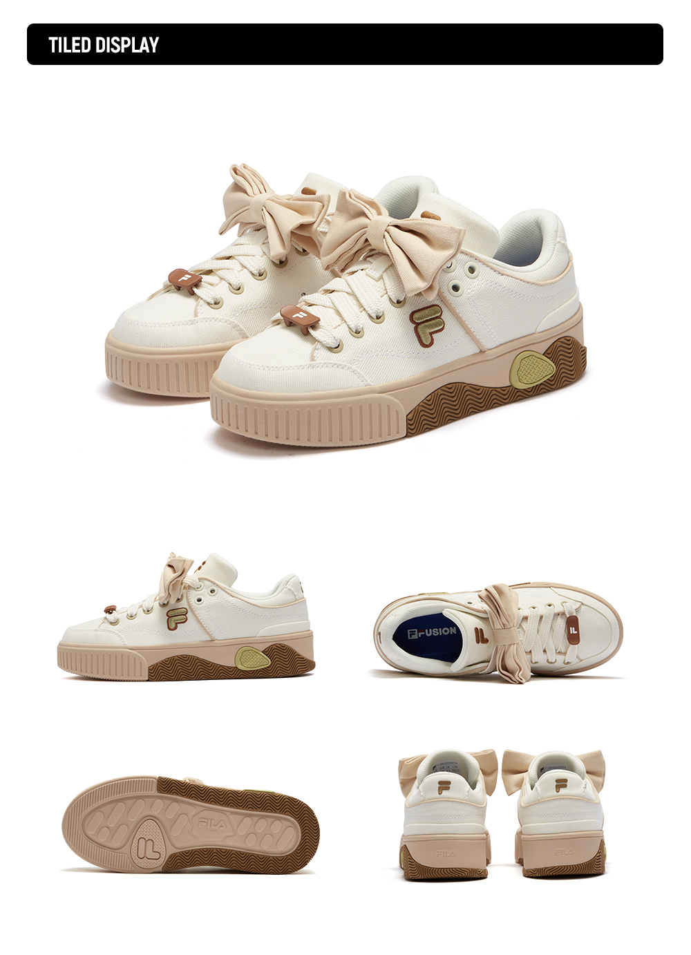 FILA FUSION FUSION STACK Women Skate Shoes in Off White / Blue / Brown