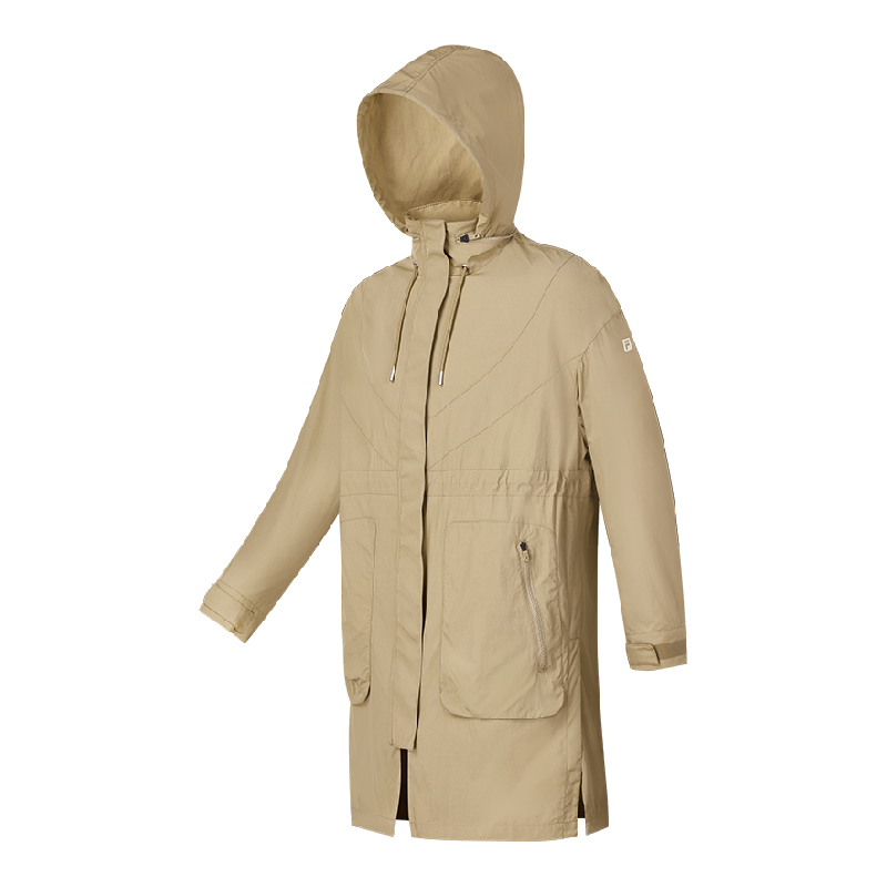 FILA CORE Women's DESERT ROAD-RV CAMPING ATHLETICS EXPLORE Woven Top in Beige