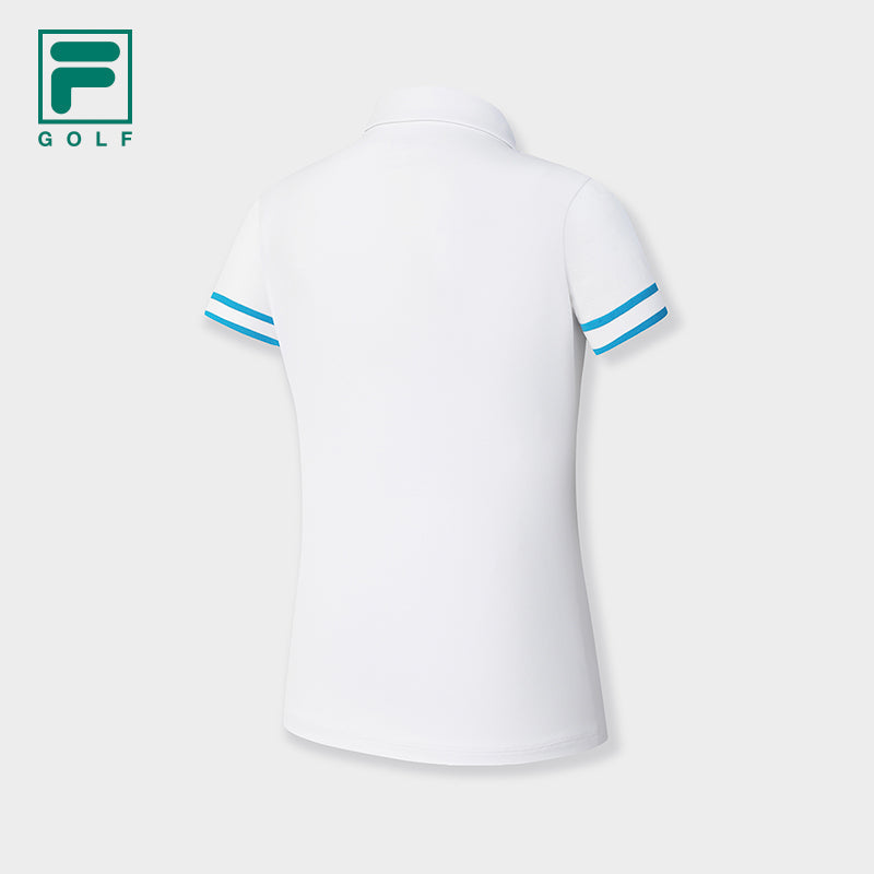 FILA CORE ATHLETICS GOLF (DP WORLD TOUR) Women Short Sleeve Polo (White)