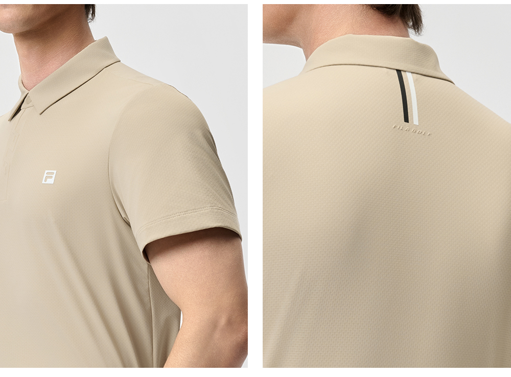 FILA CORE ATHLETICS GOLF STATELY FLORAL Men Polo T-shirt (Black / Light Khaki / White)