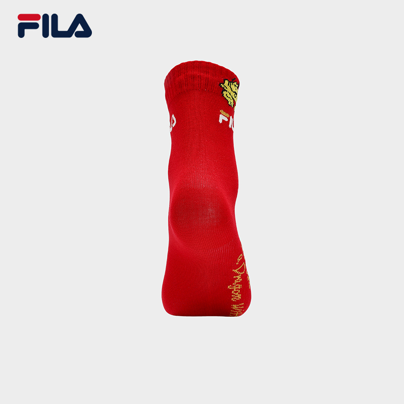 [ CNY Collection ] FILA CORE WHITE LINE FILA ORIGINALE Women's Middle Socks in Red