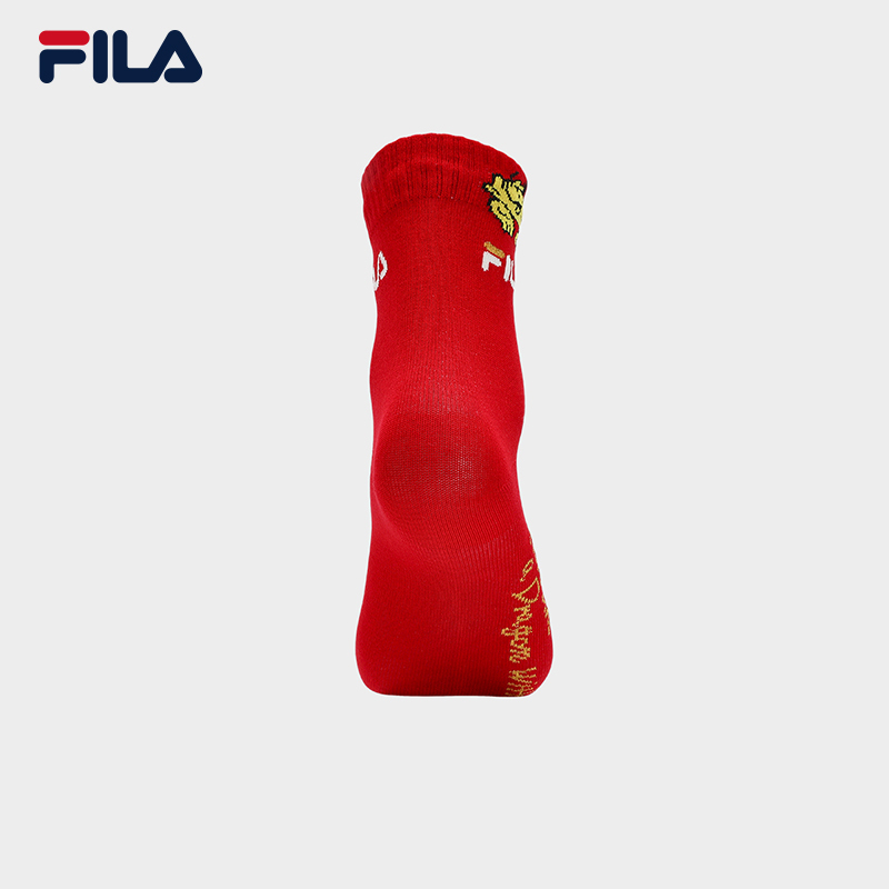 [ CNY Collection ] FILA CORE WHITE LINE FILA ORIGINALE Women's Middle Socks in Red