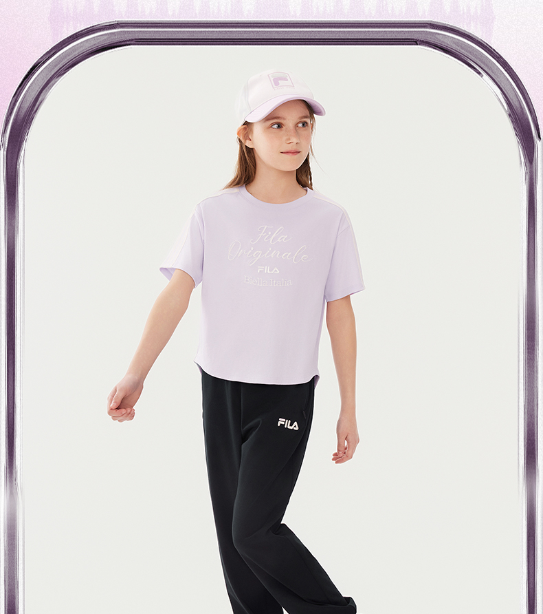 (130 - 165cm) FILA KIDS ORIGINALE Girl's Short Sleeve T-Shirt