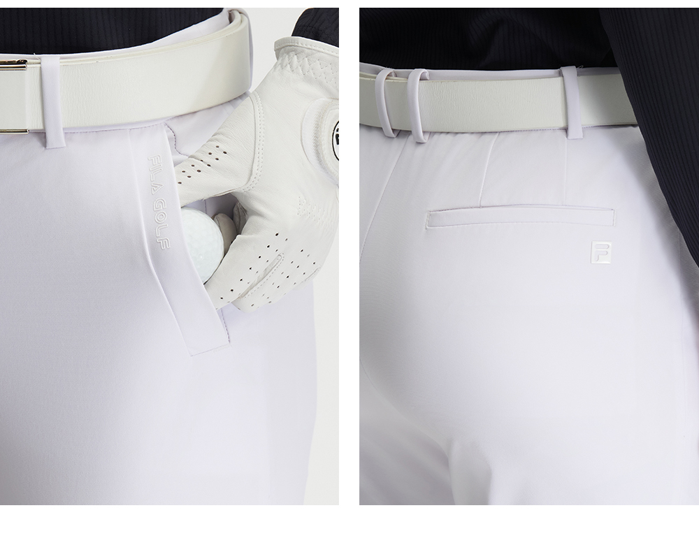 FILA CORE ATHLETICS GOLF DP WORLD TOUR MONOGRAM STRIPE Women Woven Pants (White)