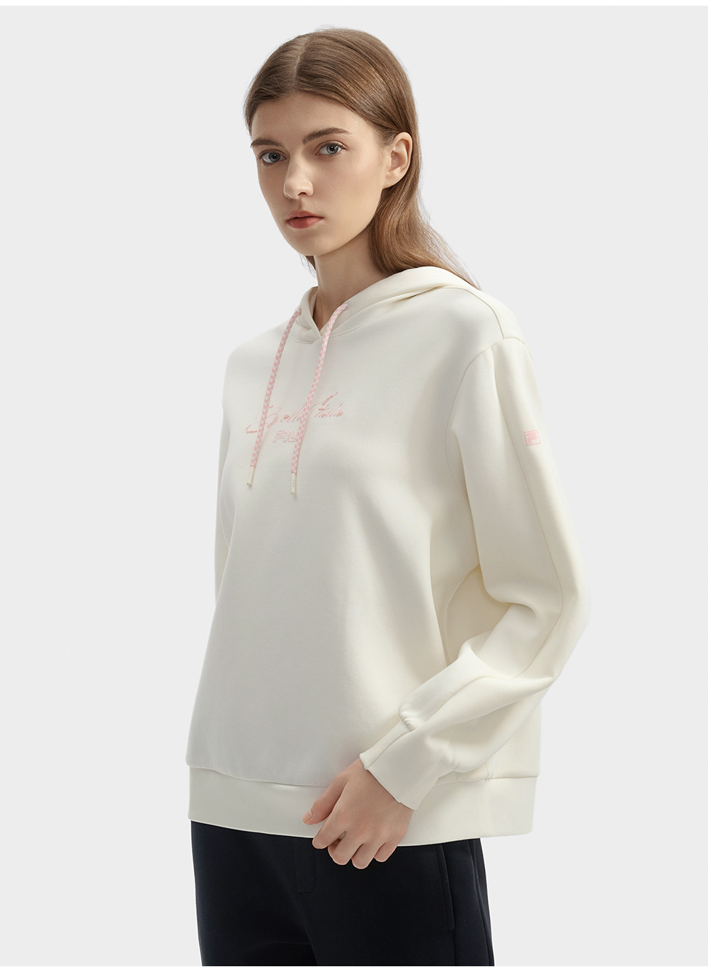 FILA CORE LIFESTYLE WHITE ORTISEI Women Hoodie (Ash)