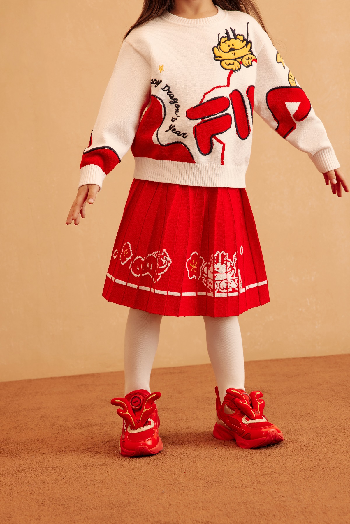[ CNY Collection ] FILA KIDS ORIGINALE Chinese New Year Girl's Skirt in Red