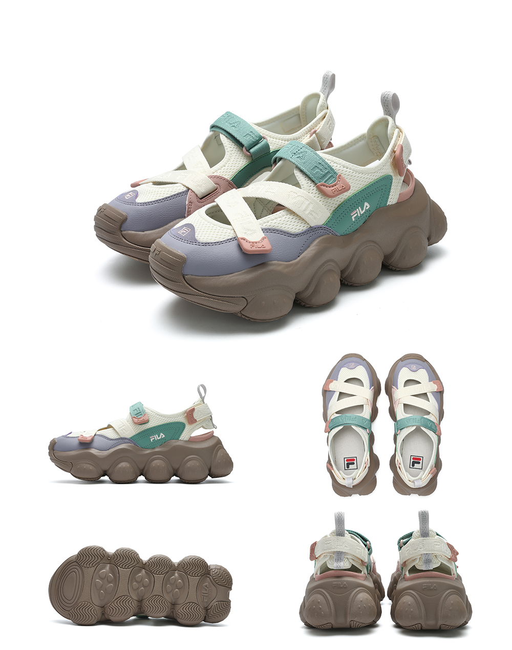 [RESTOCK] FILA CORE FRAGOLA FASHION MODERNO Women Sandal Shoes Beach Outdoor (Black/White-Blue/ Cream-Brown)
