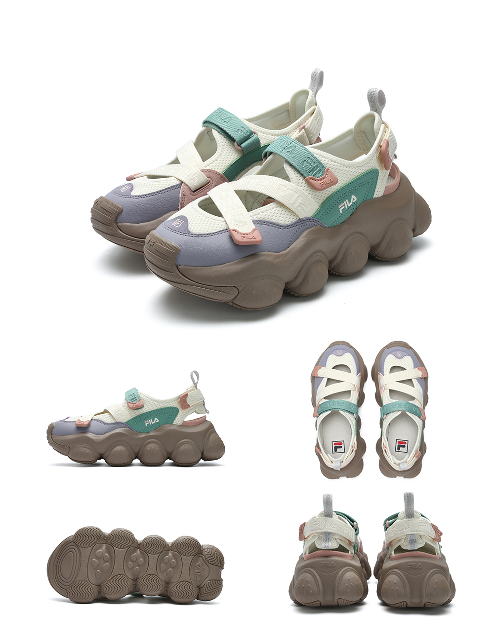 [RESTOCK] FILA CORE FRAGOLA FASHION MODERNO Women Sandal Shoes Beach Outdoor (Black/White-Blue/ Cream-Brown)