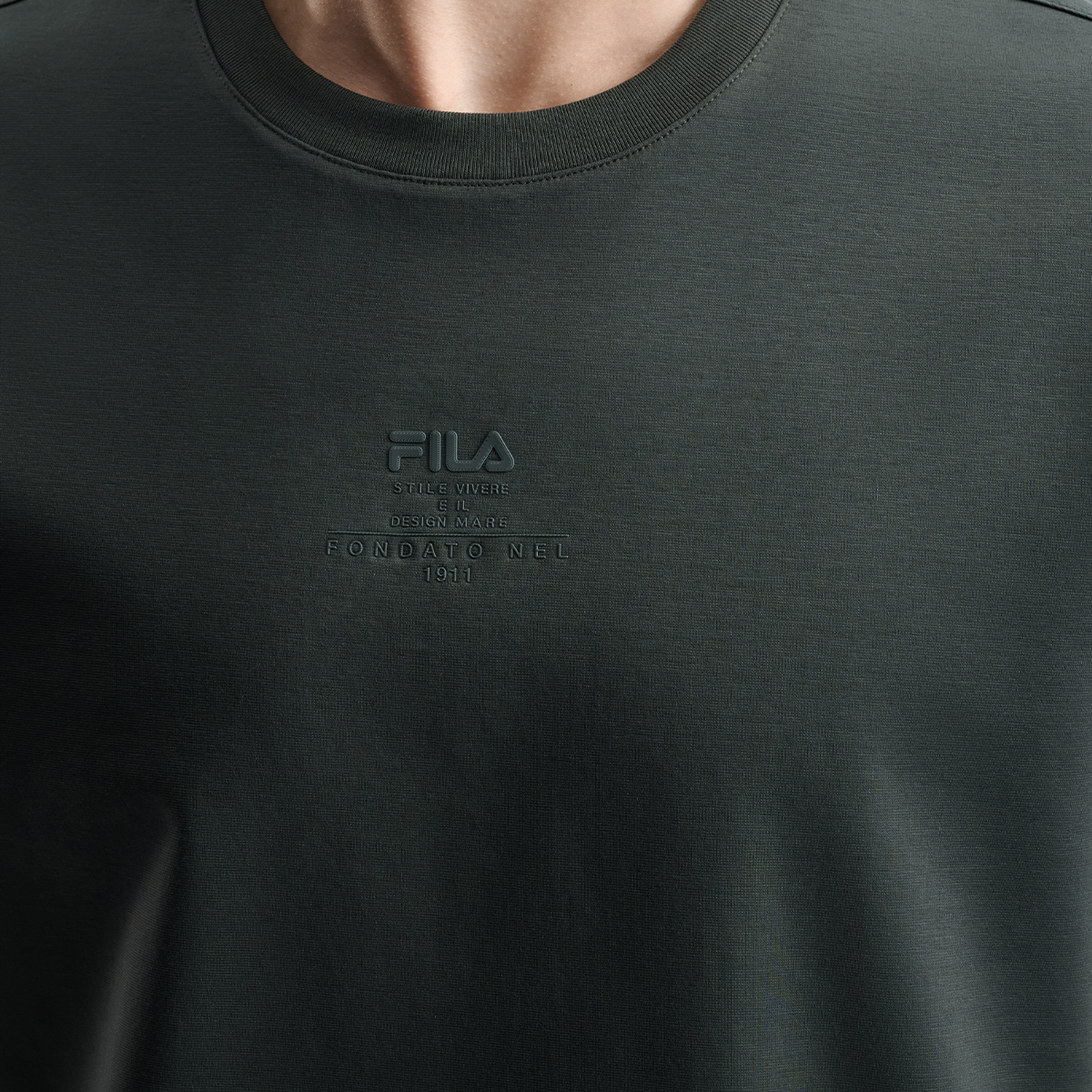 FILA MEN'S WHITE Knitted Short Sleeve Top