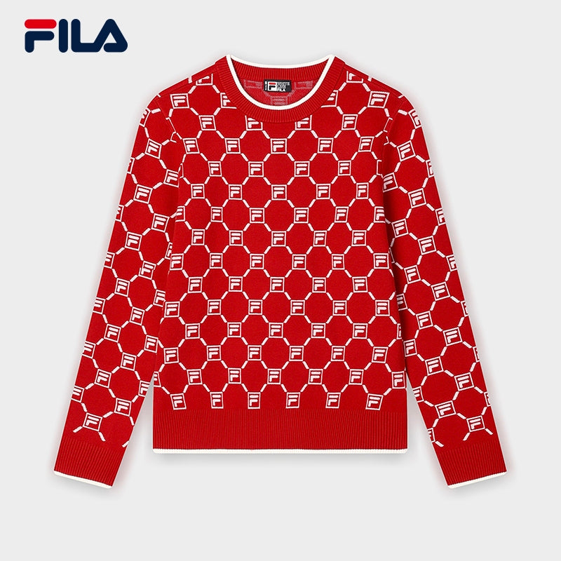 FILA CORE LIFESTYLE ORIGINALE HERITAGE Women Knit Sweater (Red) – FILA SG