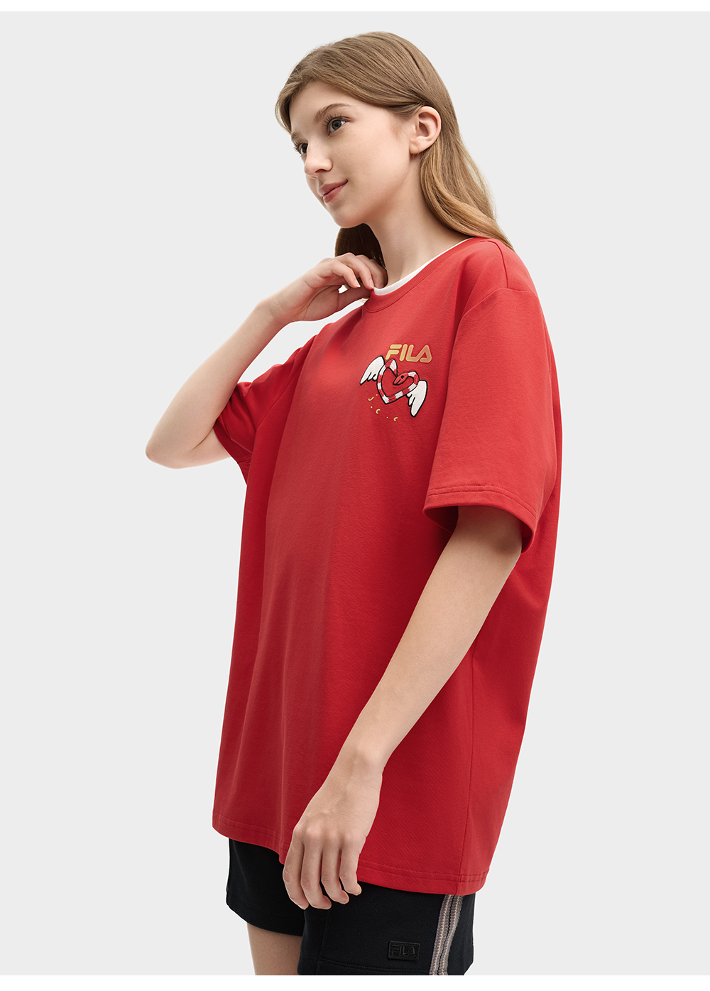 FILA CORE LIFESTYLE ORIGINALE FILA SOPHEY Unisex Short Sleeves T-Shirt (Black / Red / White) - Unisex