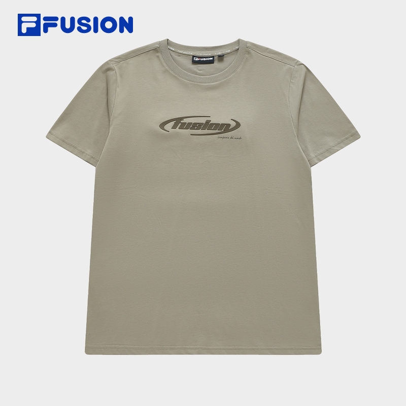 FILA FUSION BASKETBALL INLINE UNIFORM Men's Short Sleeve T-shirt (Black / White / Khaki - Cotton)